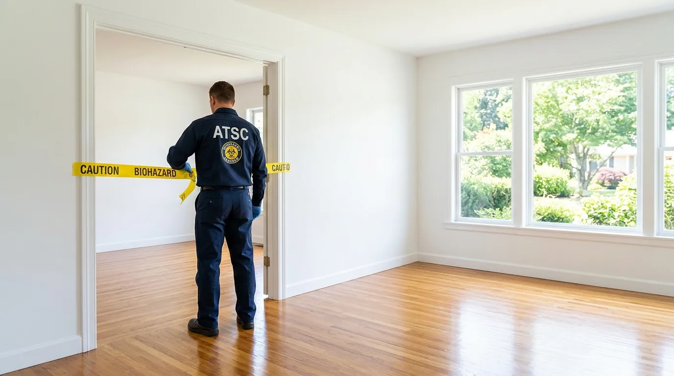 Certified biohazard cleanup crew performing Decomposition Cleanup in Jeannette